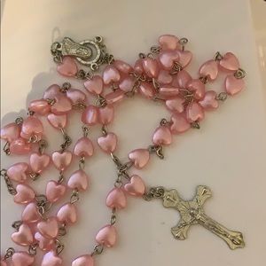 Plastic heart rosary